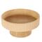 14" Wood Ribbed Decorative Bowl with Elevated Base